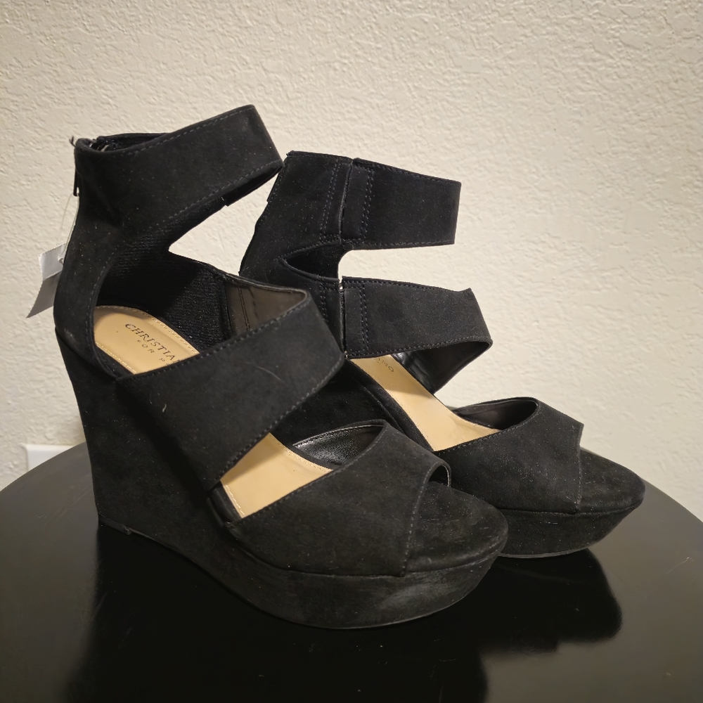 Christian Siriano | Women's Black Wedges | Size 7